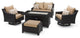 Deco 5 Piece Sunbrella Outdoor Patio Love and Motion Club Fire Set, Maxim Beige