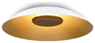 Volo 36 Flush Mount, Cava, White Shade Exterior, Walnut Disc, 2700K