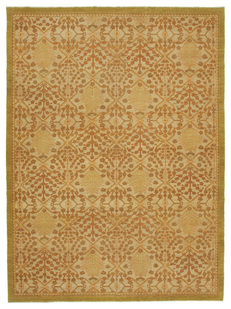 Rug N Carpet - Handmade Oriental 9' 1" x 12' 3" One-of-a-Kind Oushak Area Rug