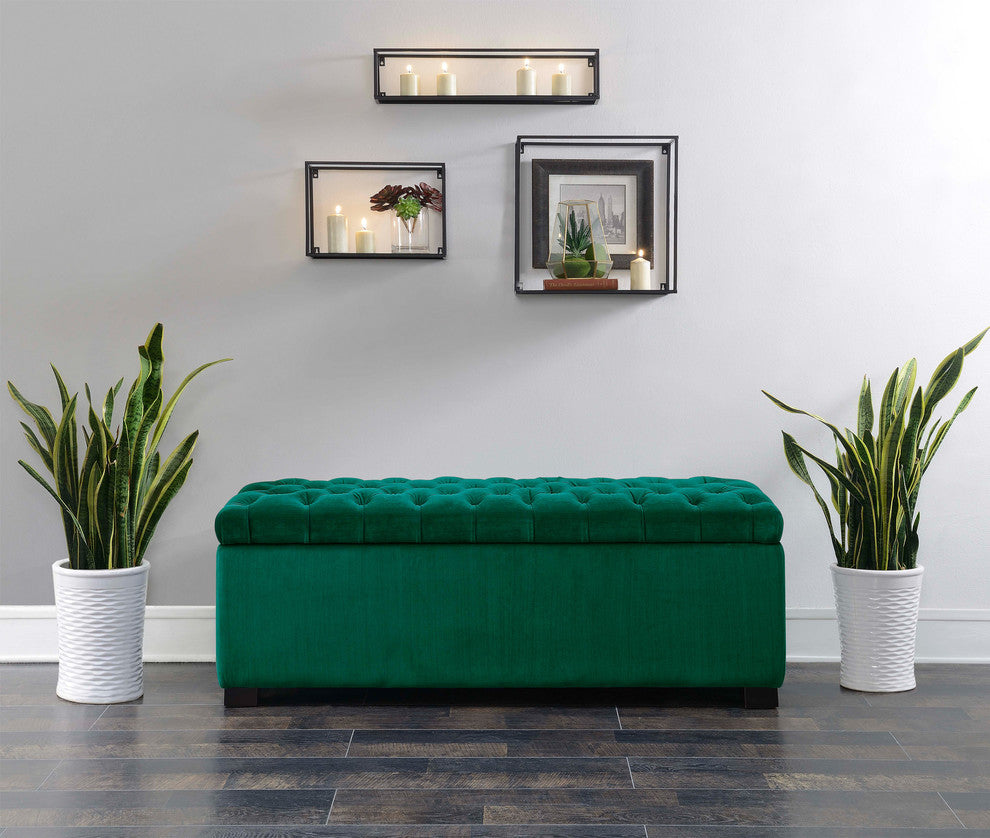 Picket House Furnishings Carson Shoe Storage Bench, Emerald