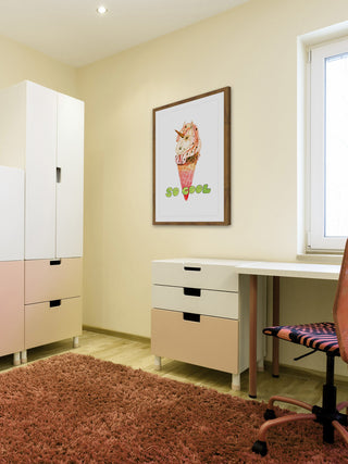 "Unicorn Ice Cream" Framed Painting Print, 24"x36"