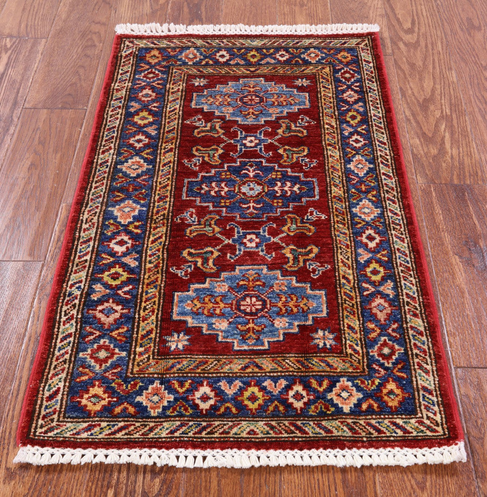 Super Kazak Hand-Knotted Wool Rug 2' 2" X 3' 3" - Q12985