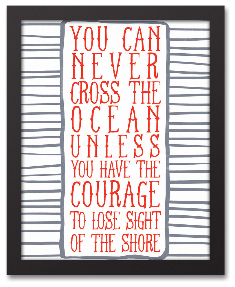 Cross the Ocean 11x14 Black Framed Canvas