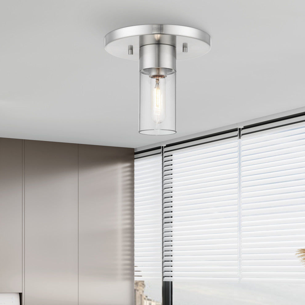 Carson 1 Light Brushed Nickel Flush Mount