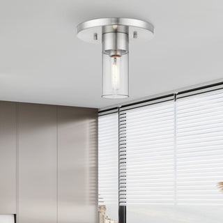 Carson 1 Light Brushed Nickel Flush Mount