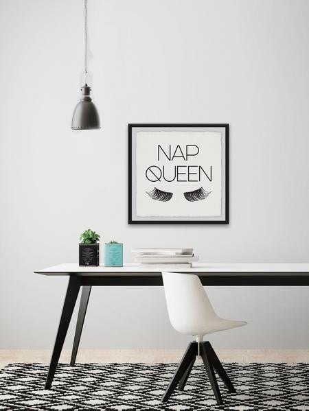 "Nap Queen" Framed Painting Print, 12"x12"