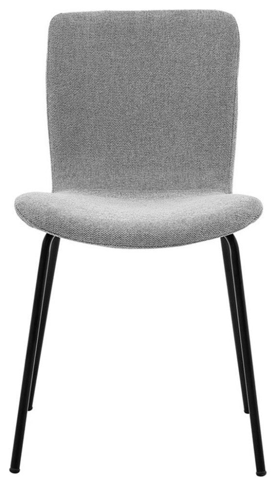 Armen Living Gillian 19" Fabric Dining Room Chairs in Gray/Black (Set of 2)