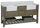 Charlotte 72" Bathroom Vanity, Weathered Gray, Engineered Carrara