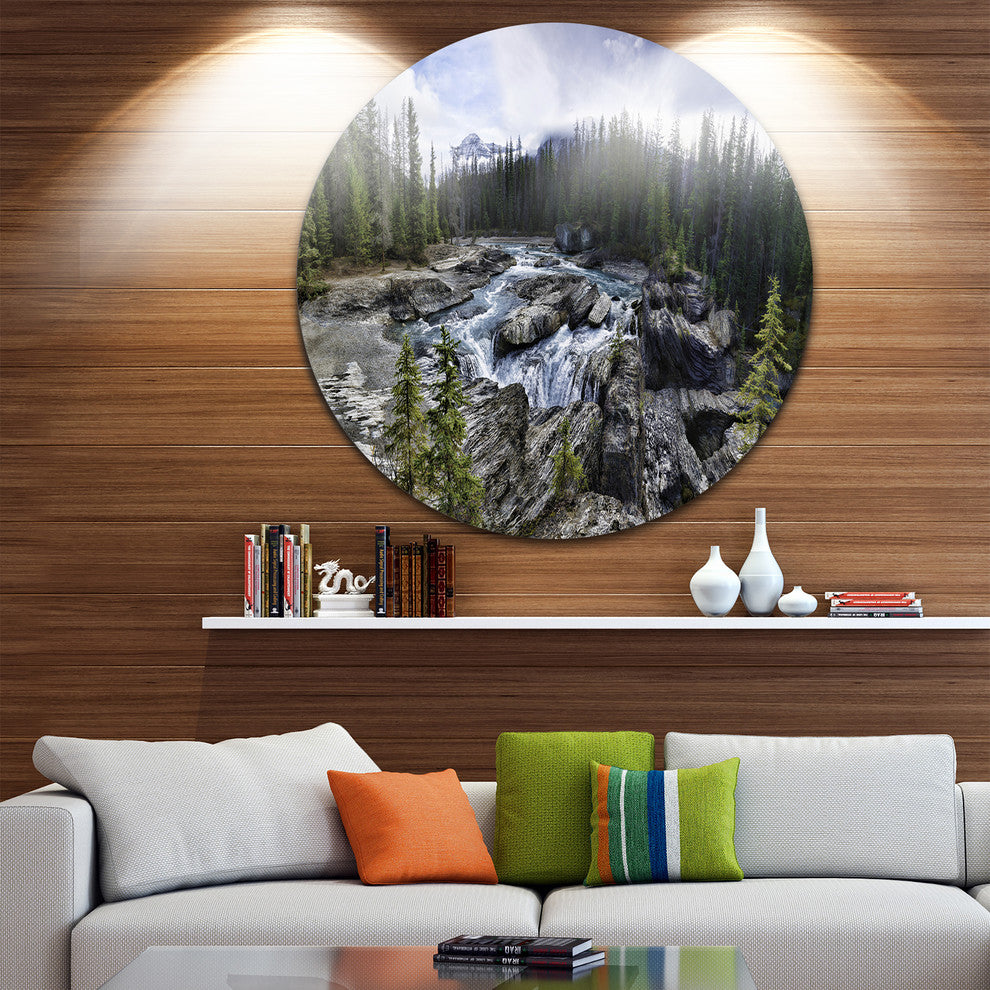 Natural Bridge In Yoho, Landscape Large Disc Metal Wall Art, 36"