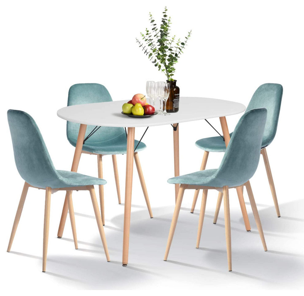 Set of 4 Dining Chairs Mid Century Velvet Chair Modern Style Chairs