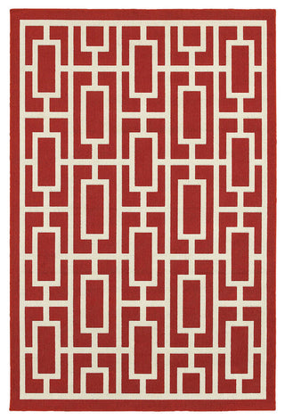 Oriental Weavers Meridian Red/Ivory Geometric Indoor/Outdoor Rug 7'10"X10'10"