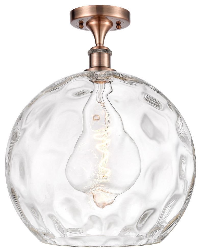 Innovations 516-1C-AC-G1215-14-LED 1 Light Semi-Flush Mount, Antique Copper