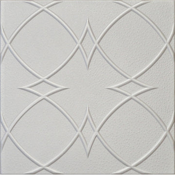 19.6"x19.6" Styrofoam Glue Up Ceiling Tiles R23 Platinum