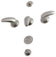 Kingston Brass 3-Handle Bidet Faucet With Brass Pop-Up, Brushed Nickel