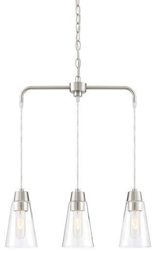 Echo 3-Light Chandelier, Satin Platinum