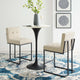 Counter Stool Chair, Set of 2, Fabric, Metal, Black Beige, Modern, Bar Pub