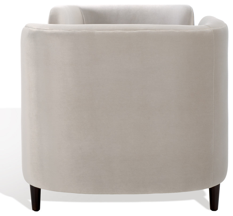 Safavieh Couture Frieda Velvet Tete A Tete Chair, Light Grey