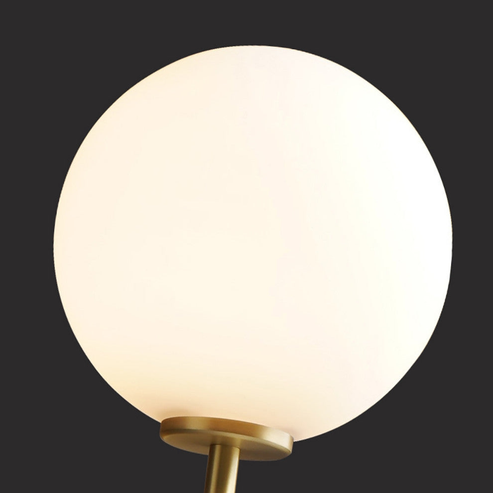 Decorica White and Gold LED Glass Globe Indoor Wall Sconce