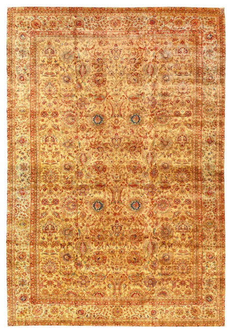 Gold Color Fine Hand Knotted Agra Rug 12'x18'