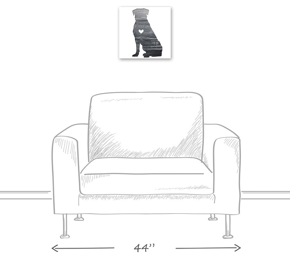 Designs Direct Creative Group Ink Silhouette Rottweiler 12x12 Canvas Wall Art