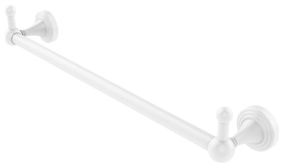 Sag Harbor 18" Towel Bar with Integrated Hooks, Matte White
