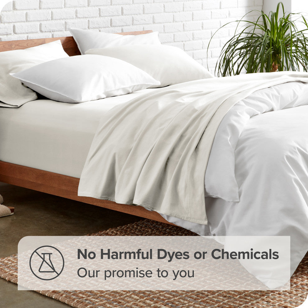Bare Home 1800 Microfiber Sheet Set, Ivory, Split King