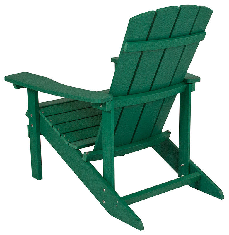 Charlestown All-Weather Poly Resin Wood Adirondack Chair in Green
