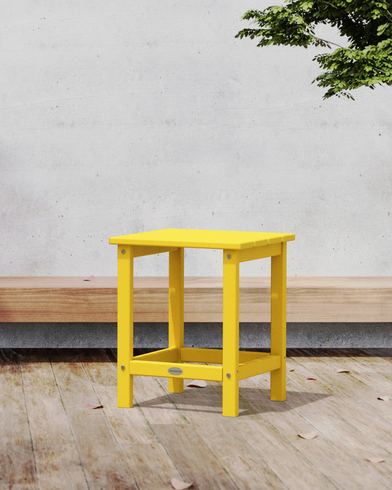 Polywood Long Island 18" Side Table, Lemon