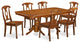 Nana7-Sbr-W, 7-Piece Dining Set, Table With Leaf and 6 Chairs