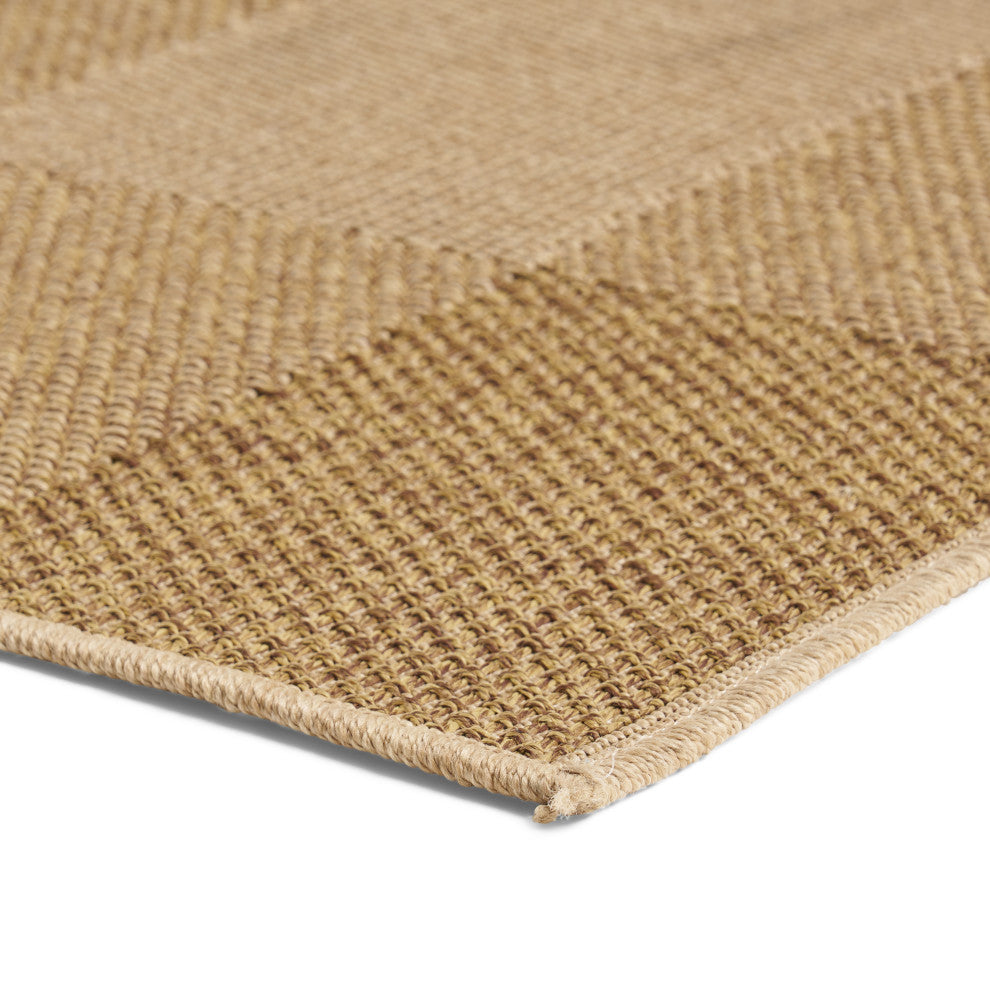 Boggio Indoor/Outdoor Area Rug, Natural, 120 W X 94 D X 0.16 H