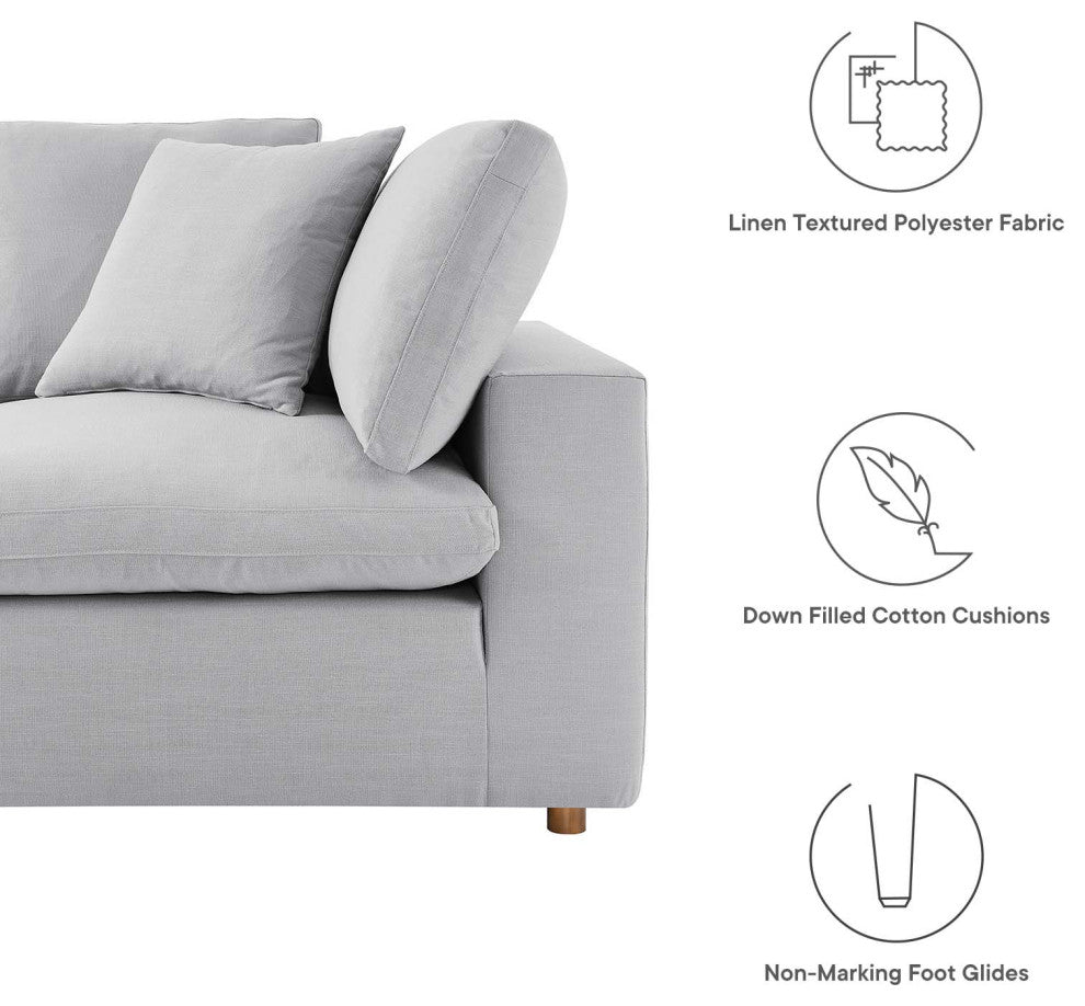 Modular Sectional Deep Sofa Set, Gray, Fabric, Modern, Lounge Hospitality
