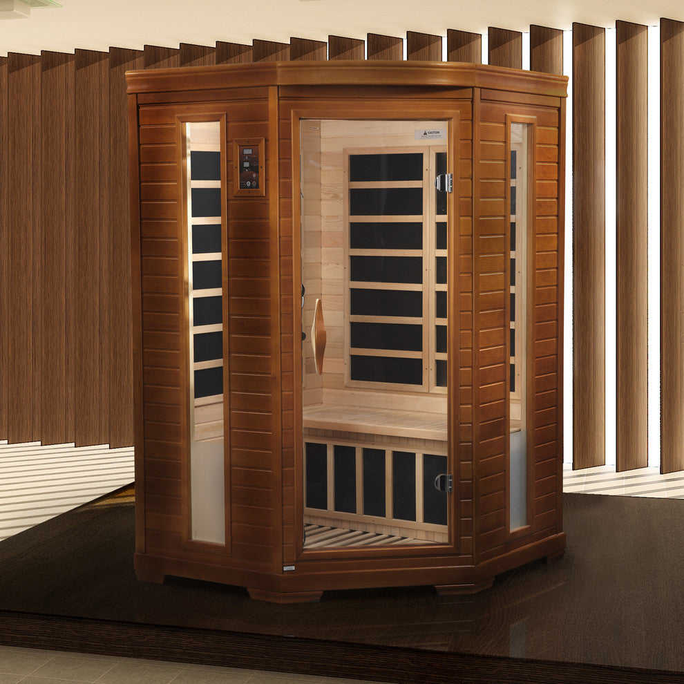 Dynamic "Heming" 2-Person Corner Low Emf Far Infrared Sauna