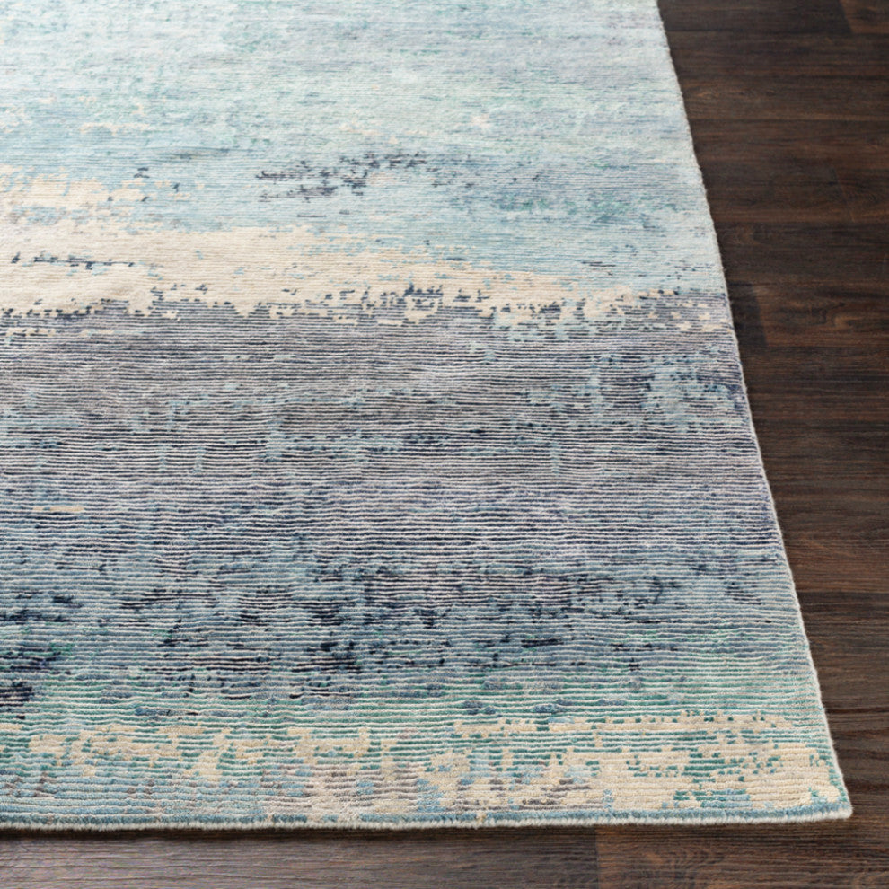 Surya Baranof BRF-1000 Modern Area Rug, Aqua, 8' x 11' Rectangle