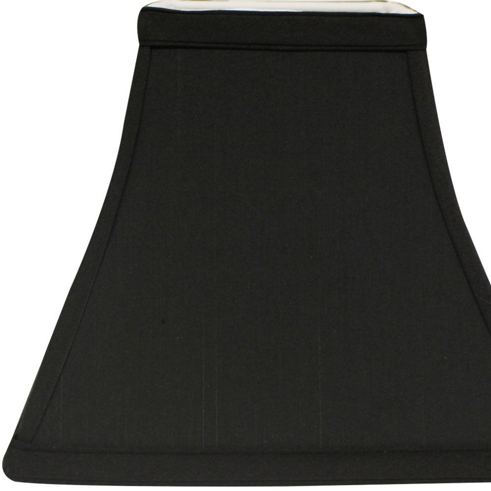 12" Black With White Lining Square Bell Shantung Lampshade