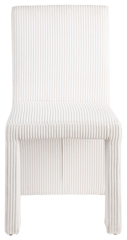Benson Upholstered Dining Chair, Cream, Microsuede Corduroy