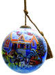 Christmas Home and Horse Carriage Hand Painted Mouth Blown Glass Ornament