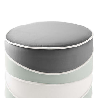 Ribbon Round Performance Velvet Ottoman Multicolored