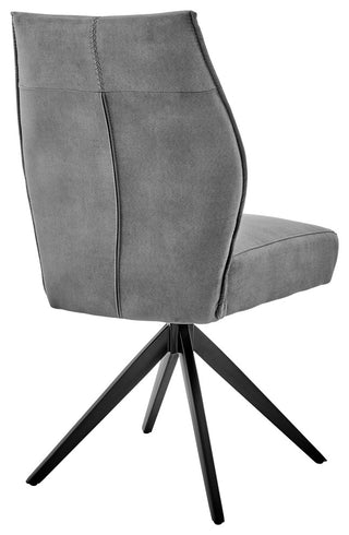 Monarch Swivel Dining Room Accent Chair in Charcoal Fabric - Set of 2
