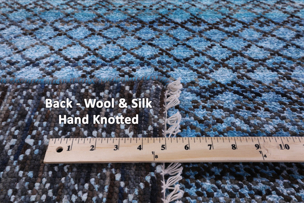 8' 1" X 9' 11" Savannah Grass Wool & Silk Handmade Rug - Q15447