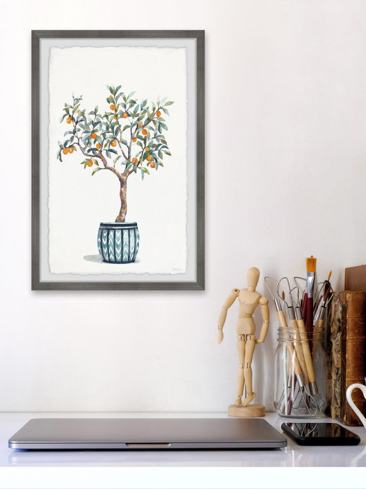 "Bonsai Orange Tree" Framed Painting Print