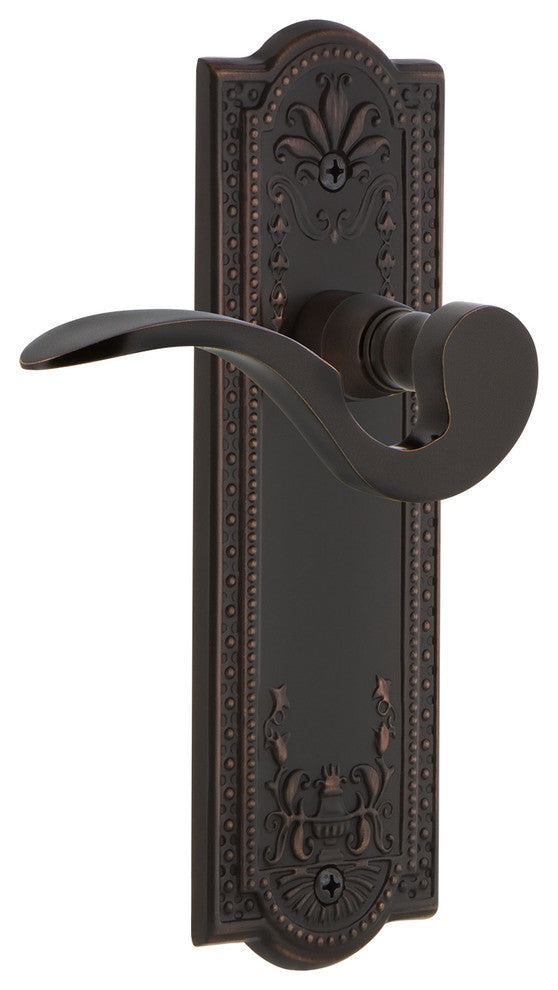 Meadows Plate With Manor Lever, Timeless Bronze, Right-Handed