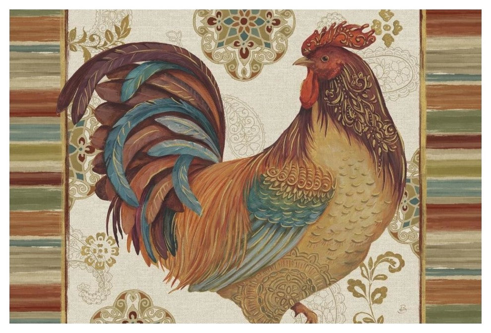 "Rooster Rainbow IVA" Digital Paper Print by Daphne Brissonnet, 50"x34"