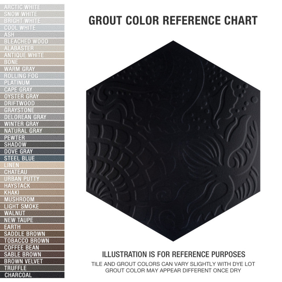 Gaudi Grand Hex Black Porcelain Floor and Wall Tile