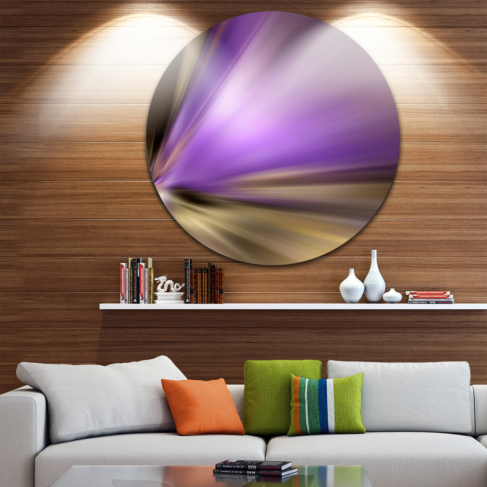 Bright Purple Shade Upward, Abstract Digital Disc Metal Wall Art, 23"