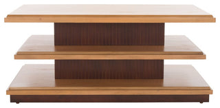 Safavieh Suette 2 Shelf Coffee Table, Natural/Walnut