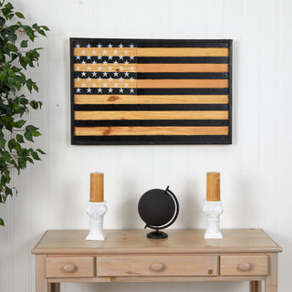 36 in. American Wood Flag Wall Decor