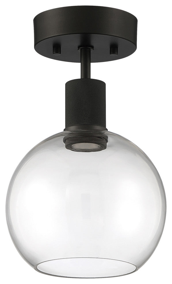 Access Port Nine 1-Light Burgundy LED Semi-Flush Matte Black
