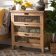 Kors Rustic Transitional Medium Oak 3-Drawer Wood Spindle Chest