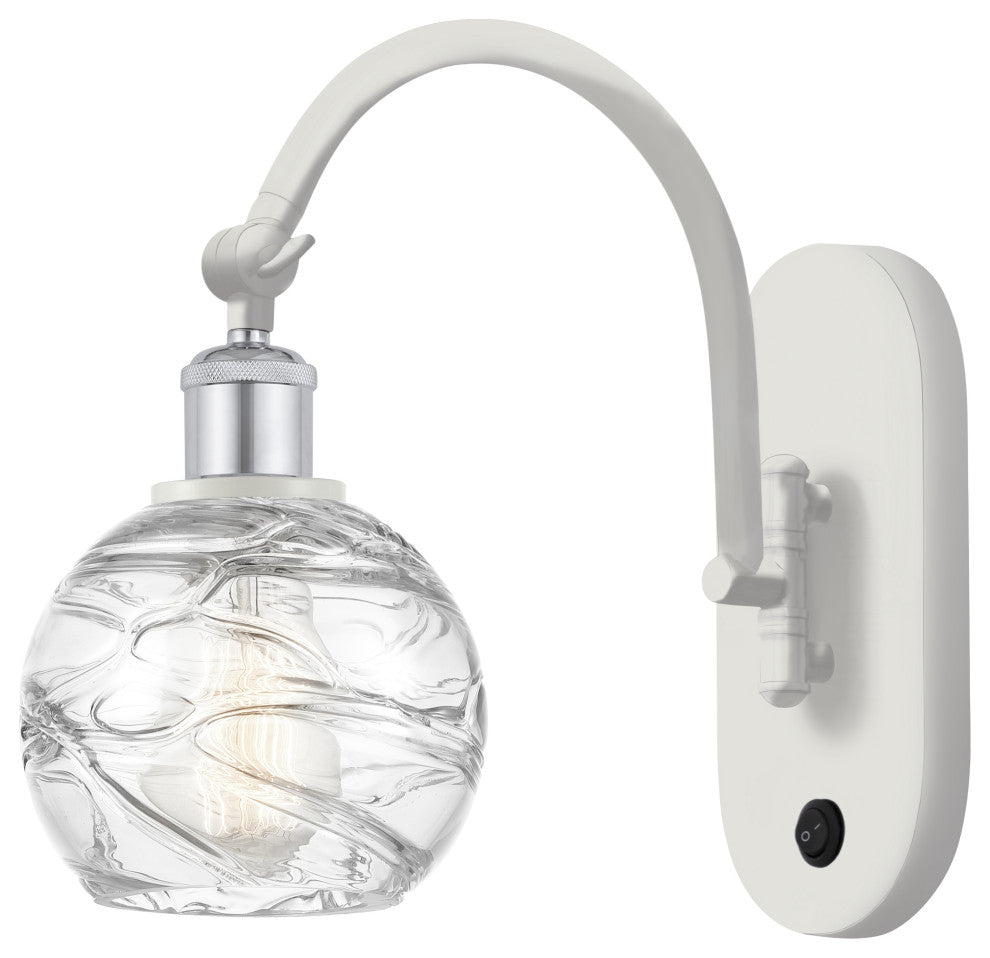 Innovations 518-1W-WPC-G1213-6 1-Light Sconce, White and Polished Chrome