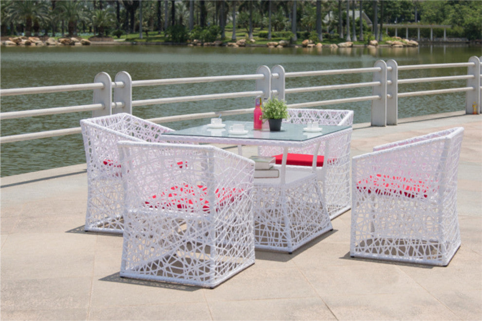 Modern Classics Thin Outdoor Dining Set, White